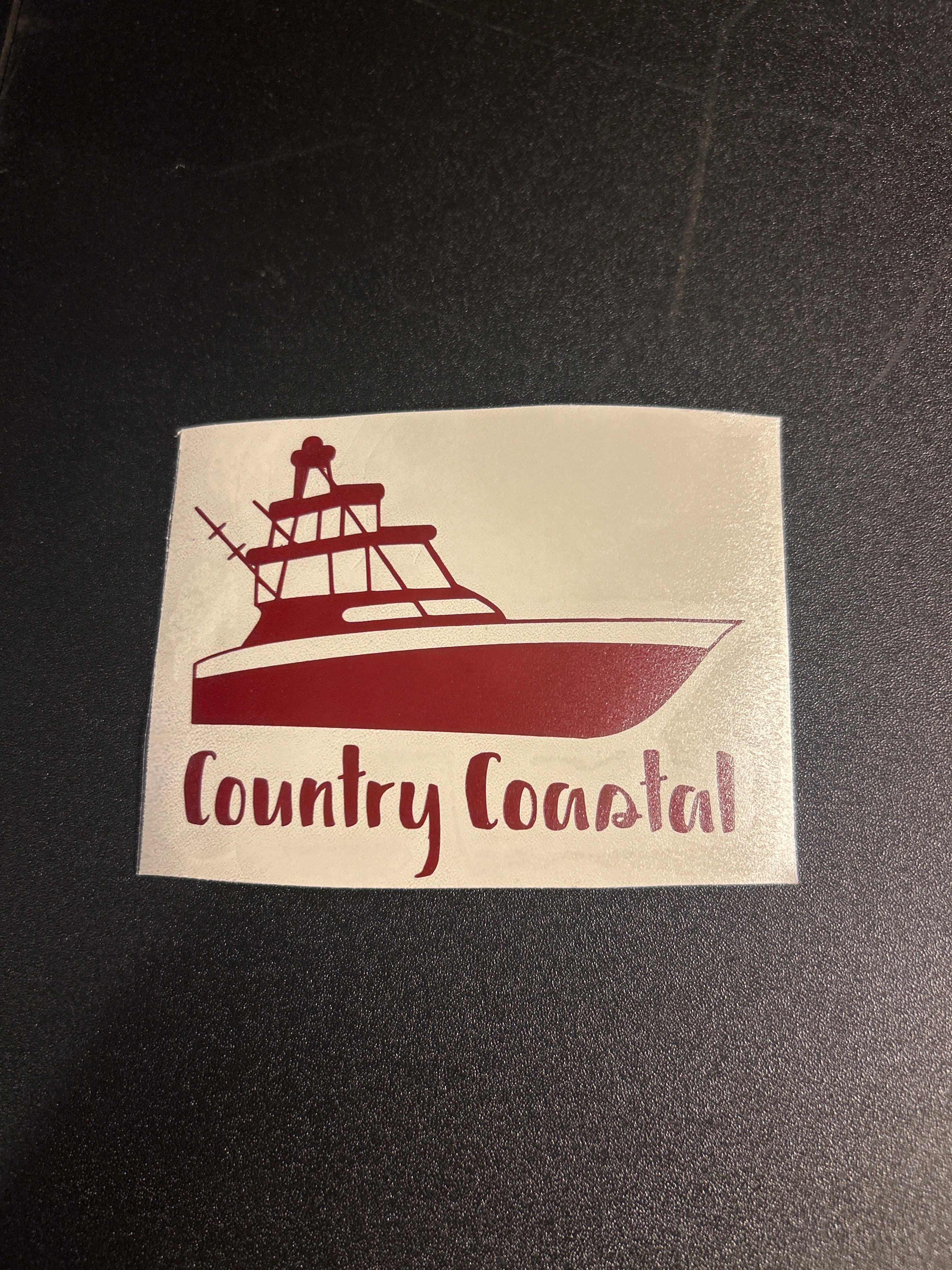 Country Coastal Boat Decal