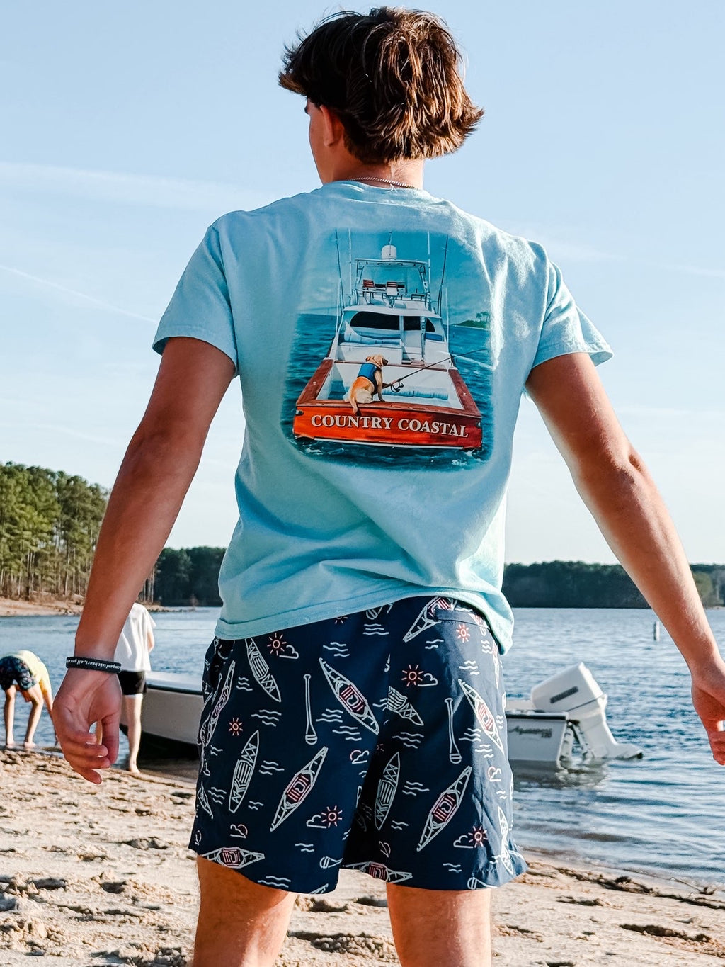 Dog on da boat T-shirt (sky blue)